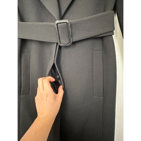 J Crew Double Cloth Wool Blend Topcoat Belted Slash Pocket Long E4733 Women 000 - Picture 6 of 12